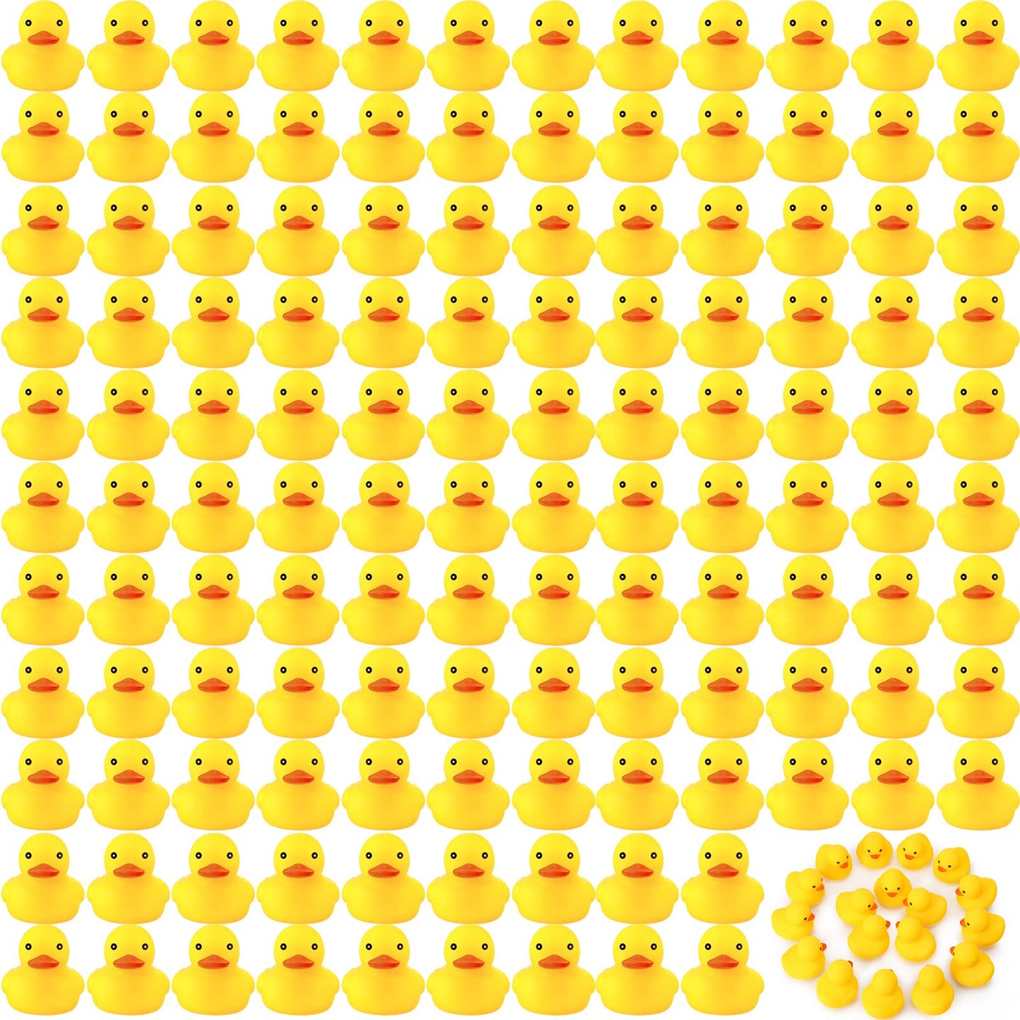 Zhanmai 300 Pcs Rubber Duck Bath Toys, Mini Float Squeak Ducks Bulk For Tiny Baby Shower Preschool Bathtub Toy Pool Party Supplies Birthday, Yellow(2.17 X 1.97 X 1.65 Inch)