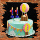Blue Red 1st Birthday Candle for Boys Girls - Birthday Party Cake Decorations, Number 1 Cake Topper, Cartoon Game Themed Party D