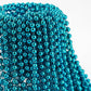 Saiaokj 16Pcs Teal Plastic Round Beaded Necklaces, 33Inch Mardi Gras Party Decoration Supplies