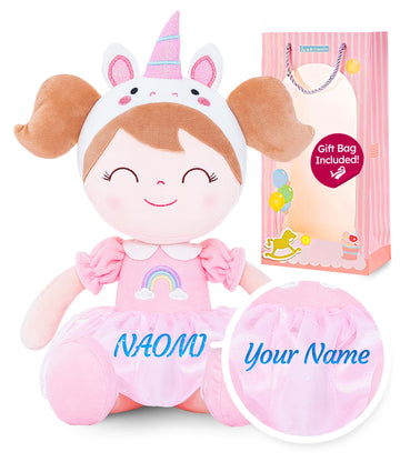 Gloveleya Personalized Doll With Your Name - Cute Pink Unicorn Custom Soft Plush Doll For Girls Plush Doll Customized Gifts - Muñecas De Trapo Personalizadas Para Niñas