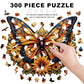 Wooden Puzzles for mature-themeds - 300 Pieces Butterfly Unique Shaped Wooden Jigsaw Puzzles for mature-themeds  King Size 16.5'' x 13.5'' mature-themed Wood Puzzles for Family Friend Game