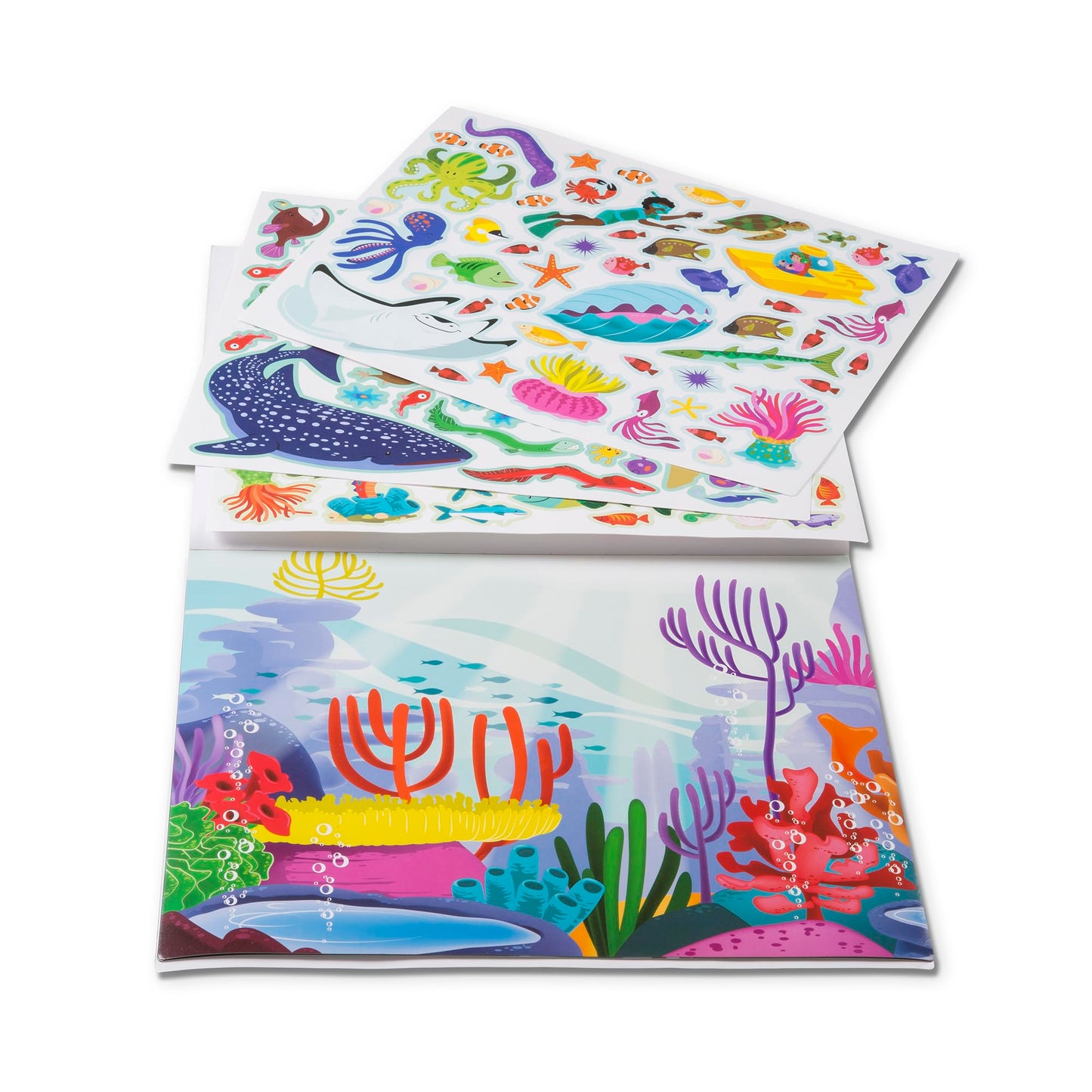 Melissa & Doug Reusable Sticker Activity Pad - Under The Sea - 14.05"x11.05" - Multicolor - FSC Certified - Model 30500