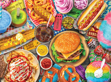 Buffalo Games Fun Fair Food 1000 Piece Jigsaw Puzzle - Large Multicolor Cardboard - Model 12729 for Adults, Perfect for Game Nights
