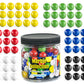 My Toy House Chinese Checkers Glass Marbles. Set Of 90, 15 Of Each Color. Size 9/16” (14Mm), With Practical Container…
