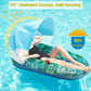 FindUWill Pool Floats with Canopy mature-themeds - XL Large Pool Float Lounger with Cup Holder  Removable Sun Shade Cover  Inflatable Pool Chair Floaties with Headrest  Footrest for Pool Beach (Green)