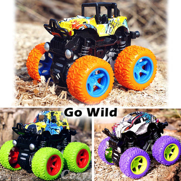 CozyBomB Monster Trucks Toys - 3 Pack Friction Powered Mini Push and Go Car Truck Playset Inertia Vehicle for Kids Best Christma
