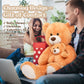 MorisMos Mom and Baby Giant Teddy Bear, 39inch Large Teddy Bears Stuffed Animal Plush for Baby Shower, Orange