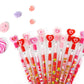 TINYMILLS 24 Pcs Valentines Day Heart Multi Point Pencils Party Favors Goodie Bag Stuffers Classroom Exchange Valentines Day P