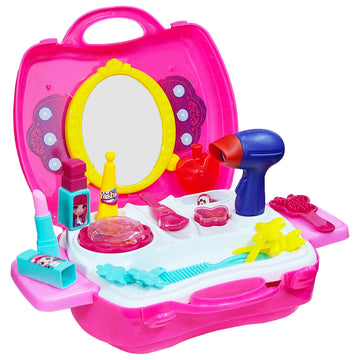 VGRASSP Makeup Roleplay Kit Toy for Girls  Pretend Play Beauty Fashion Cosmetic Accessories Suitcase (Fashion Suitcase)