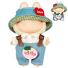 3-Piece Doll Clothes for 17cm Doll - Stylish Fisherman Hat Set  Kawaii Doll Outfits with Accessories for Collectors or Display - Blue Peach (No Doll)
