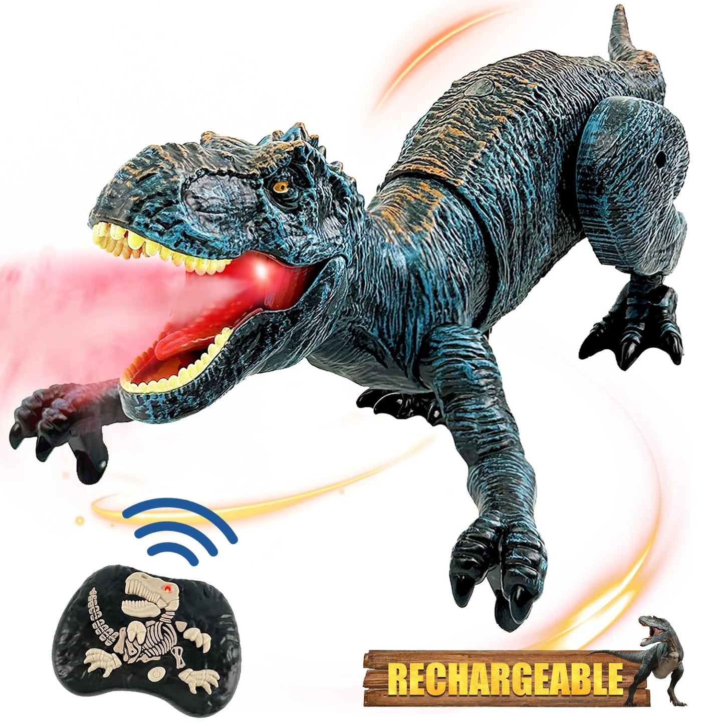 Upgraded Dinosaur Toys For Kids 3-5 5-7 Years Old, Remote Control Tyrannosaurus Rex With Light &Spray& Roar, Realistic Rc Walking Dinosaur Toys For Kids 4 5 6 7 8 Stocking Stuffer
