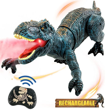 Upgraded Dinosaur Toys For Kids 3-5 5-7 Years Old, Remote Control Tyrannosaurus Rex With Light &Spray& Roar, Realistic Rc Walking Dinosaur Toys For Kids 4 5 6 7 8 Stocking Stuffer