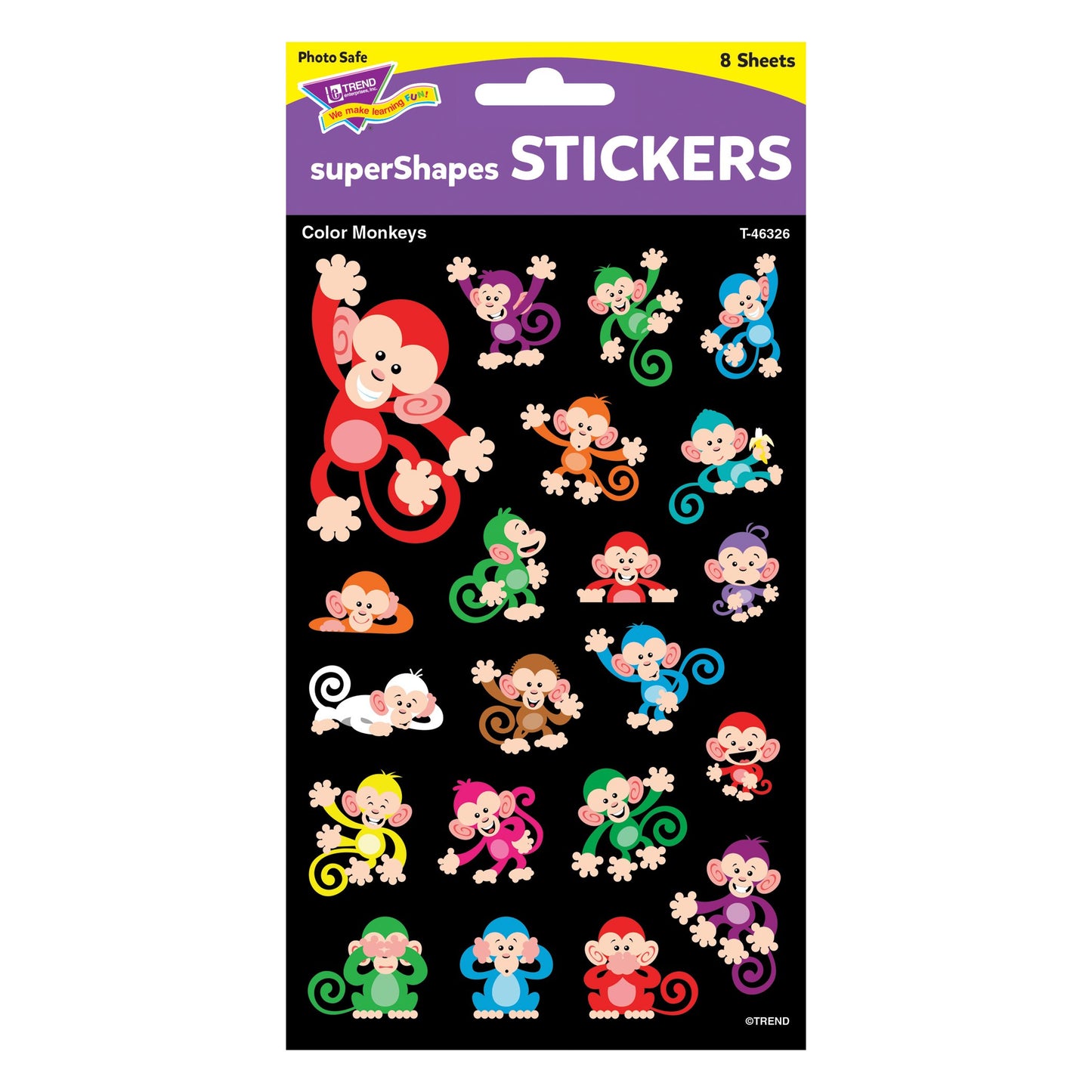 Color Monkeys superShapes Stickers-Large