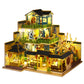 Spilay Dollhouse DIY Miniature Wooden Furniture Kit Mini Handmade Big Castle Model with LED & Music Box 1:24 Scale Creative Doll House Toys for mature-themed Gift