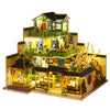 Spilay Dollhouse DIY Miniature Wooden Furniture Kit Mini Handmade Big Castle Model with LED & Music Box 1:24 Scale Creative Doll House Toys for mature-themed Gift