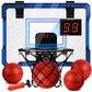 Basketball Hoop Indoor For Kids, Over The Door Basketball Hoops With Led Lighting & Audio Scoreboard, Mini Basketball Hoop Baske