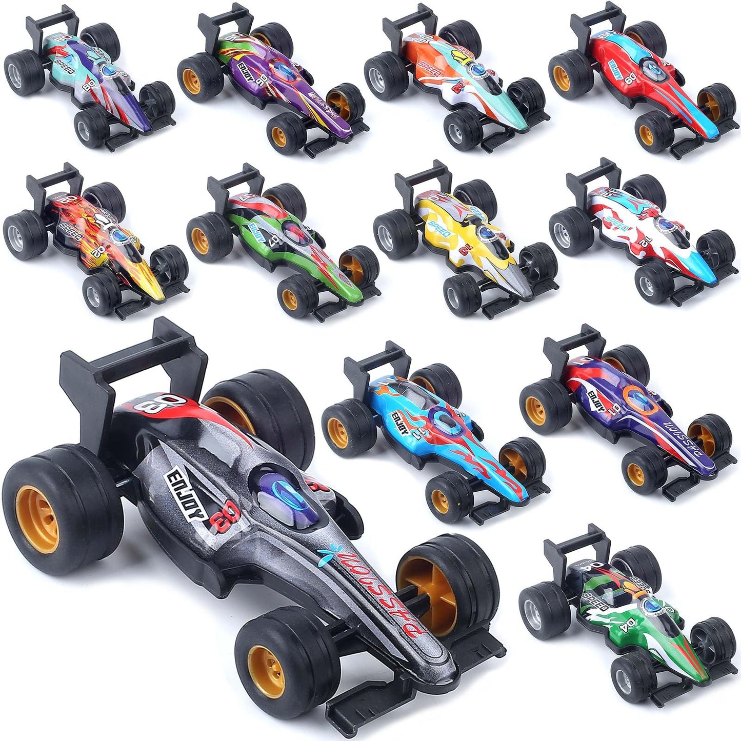 Zohanindl Pull Back Cars Toy Model Set 12Pack 1:43, Small Race Cars Wind Up Racing Car, Easter Stuffing, Cake Tops, For Toddlers