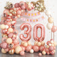 30Th Birthday Decorations For Women,Rose Gold 30Th Birthday Balloon Arch Garland Kit With Happy 30Th Birthday Number 30 Foil Bal
