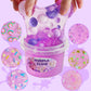 Purple Slime Kit, Clear Slime Bucket, Slime Party Favors For Kids, Crunchy Slime Includes 10 Packs Of Slime Add-Ins, Sensory Toy
