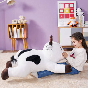 Ikasa Giant Cow Stuffed Animal Plush Toy,30' Large Cute Jumbo Soft Toys,Huge Big Size Plushy Fluffy Fat Oversized Plushie