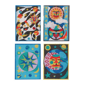 S&S Worldwide Sand Art Boards - Celestial Designs, 5 x 7, Multicolor (Pack of 12)