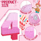 Number Pinata Number Birthday Pinata Decorations Gradient Pink Pinata With Stick Blindfold Confetti For Girls Boys Birthday Anniversary Party Decorations Supplies (Number 4)