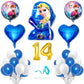 Flyloons 14Th Frozen Theme Birthday Decorations Kit Blue White For 14 Year Old Baby Boys Girls Kids 5 Pcs Elsa Anna Theme 30 Pcs