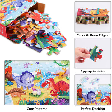 Yogeon Puzzles For Kids Ages 4-8, 3-5,36 Piece Dinosaur Puzzles For Toddler 4-6,Floor Puzzle Age 5-7 Children Learning Preschool