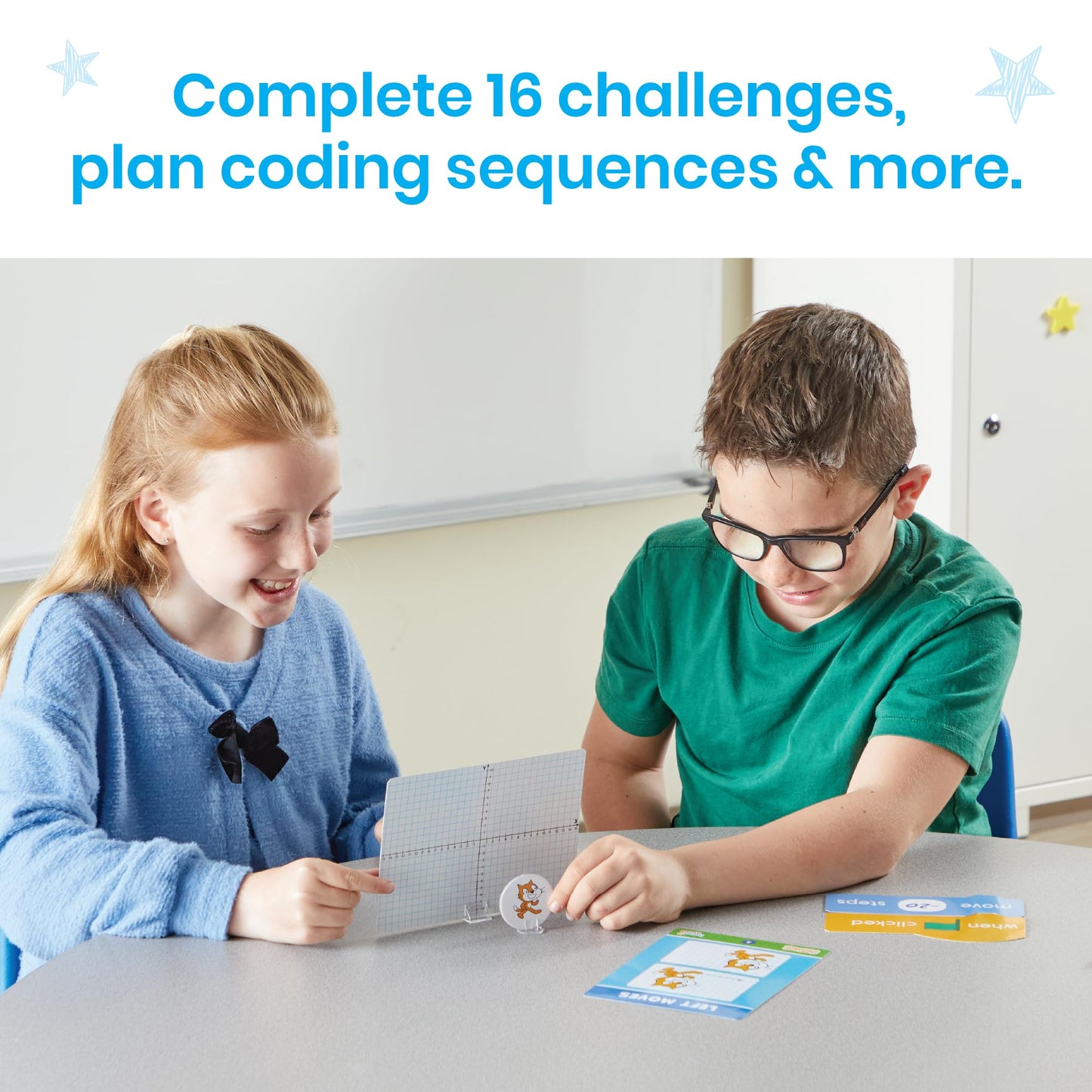 hand2mind Scratch Block-Based Coding Activity for Kids, STEM Learning, 8.7x11 inches, Multi-colored, Model 97378