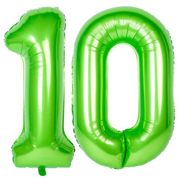Number Balloons 40 Inch Green Birthday Party Decorations 10St Digital Jumbo Helium Foil Mylar Balloon