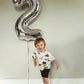 Silver Number 2 Balloon 40 Inch, 2 Balloon Number, 2Nd Birthday Decorations For Baby Girls Boys Toddlers