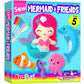 KRAFUN Mermaid Sea Animals Beginner Sewing Kit for Kids Art & Craft kit, Includes 5 Soft Plush Dolls, Instructions & Felt Materi