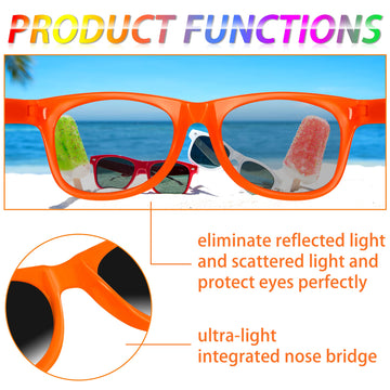 Innocheer Party Sunglasses For Kids 24 Pack With Uv400 Protection Eyewear Neon Sunglasses For Boys, Girls - Great Gift For Party Favors, Birthday Party And Outdoor Activity