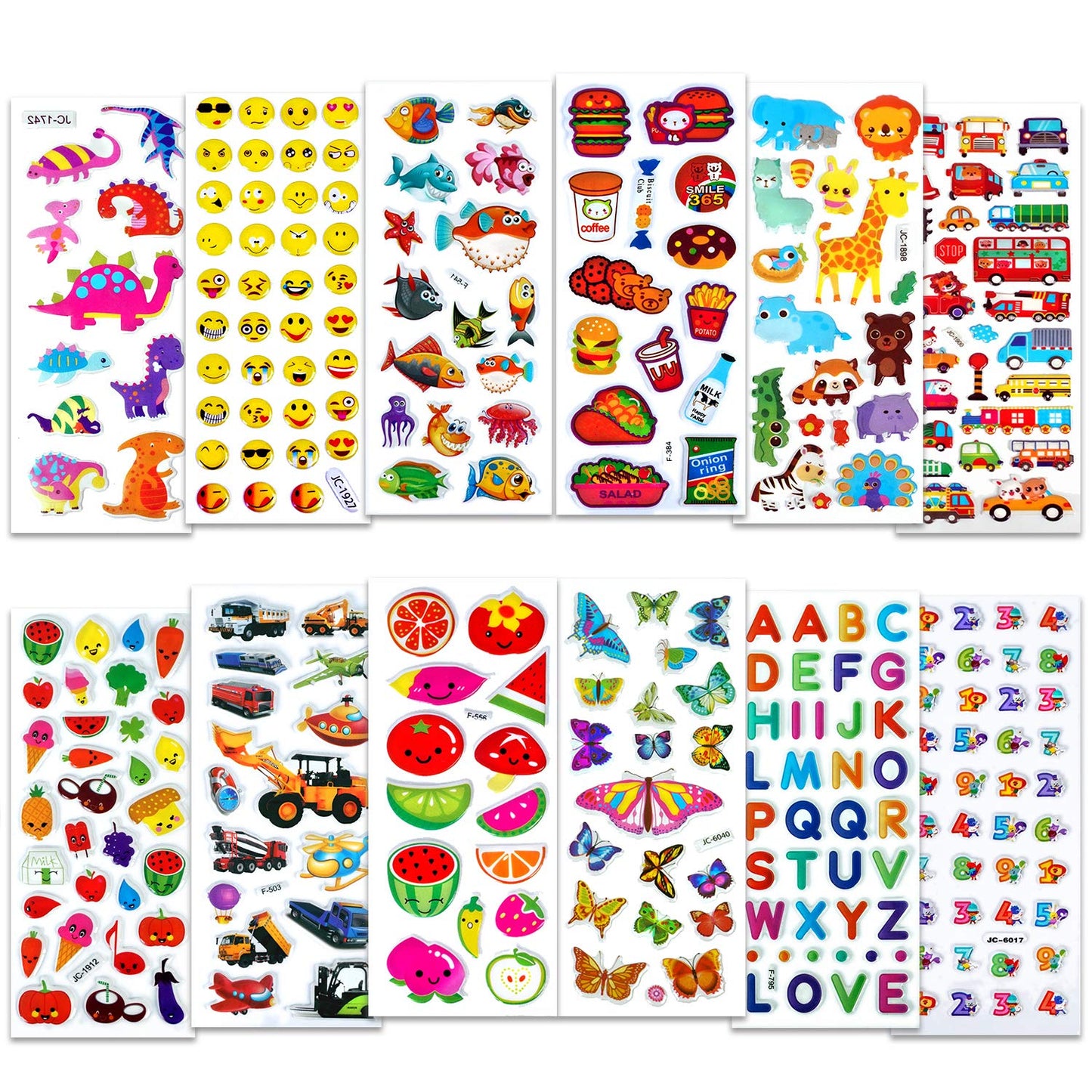 Beestech Reward Stickers for Kids - 24 Sheets + 500 Stickers, Dinosaur & Animal Themes, Perfect for Potty Training, Multicolor