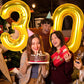 Large Gold 30 Balloon Number, 42 Inch 30Th Birthday Decorations, Foil Mylar Big Helium Numbers Balloons For Birthday Anniversary