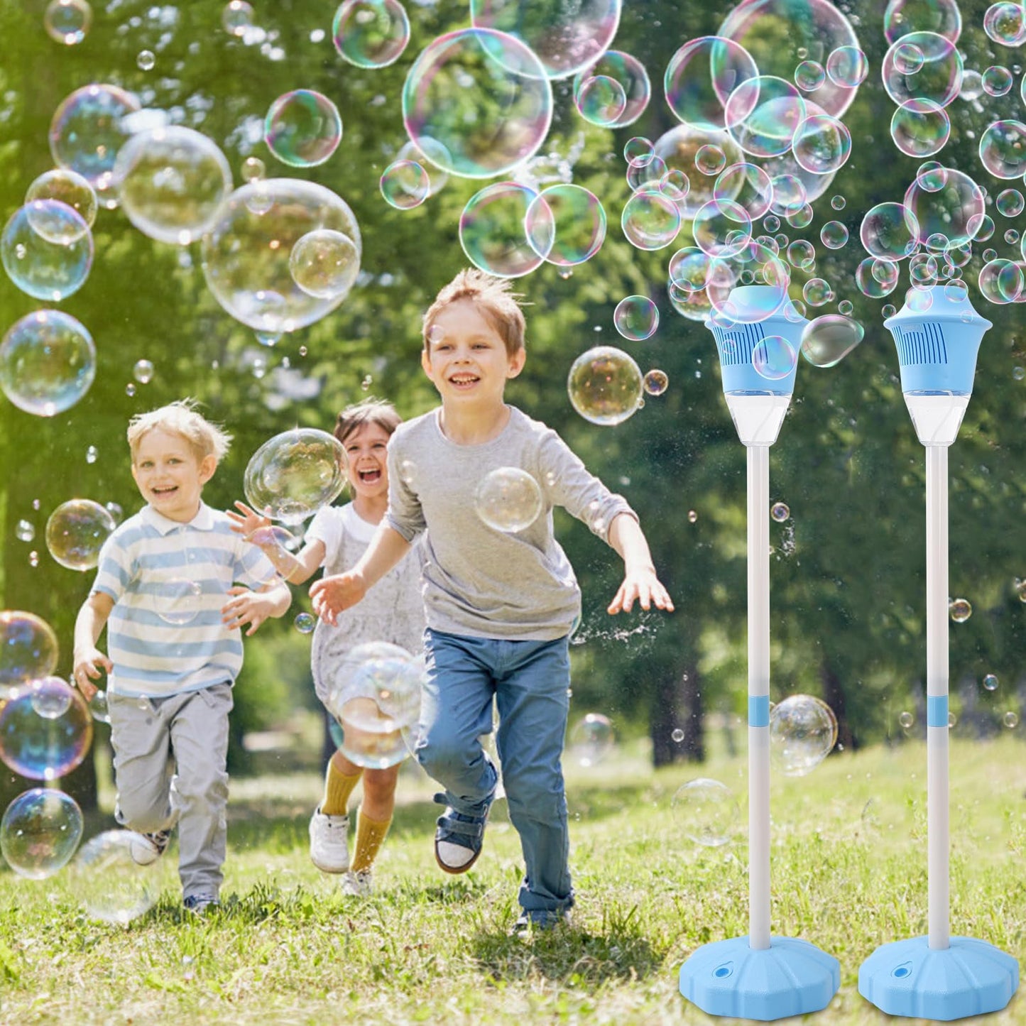 Aiersa Bubble Machine Automatic,Height 47 Inches Vertical Bubble Machine For Parties, Battery Operated Outdoor Bubble Maker With