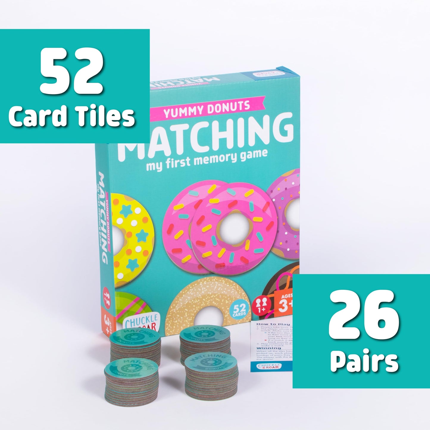 Chuckle & Roar Matching Game - Donuts Board Game for Kids 3+ - Multicolored - Concentration Game - Model 62013