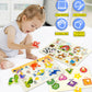 Wooden Peg Puzzles For Toddlers,Montessori Toddler Puzzles For Child,Fine Motor Skill Learning Puzzles Toys For Baby Boys Girls Gifts-3 Pcs Shape,Farm,Sea Animal