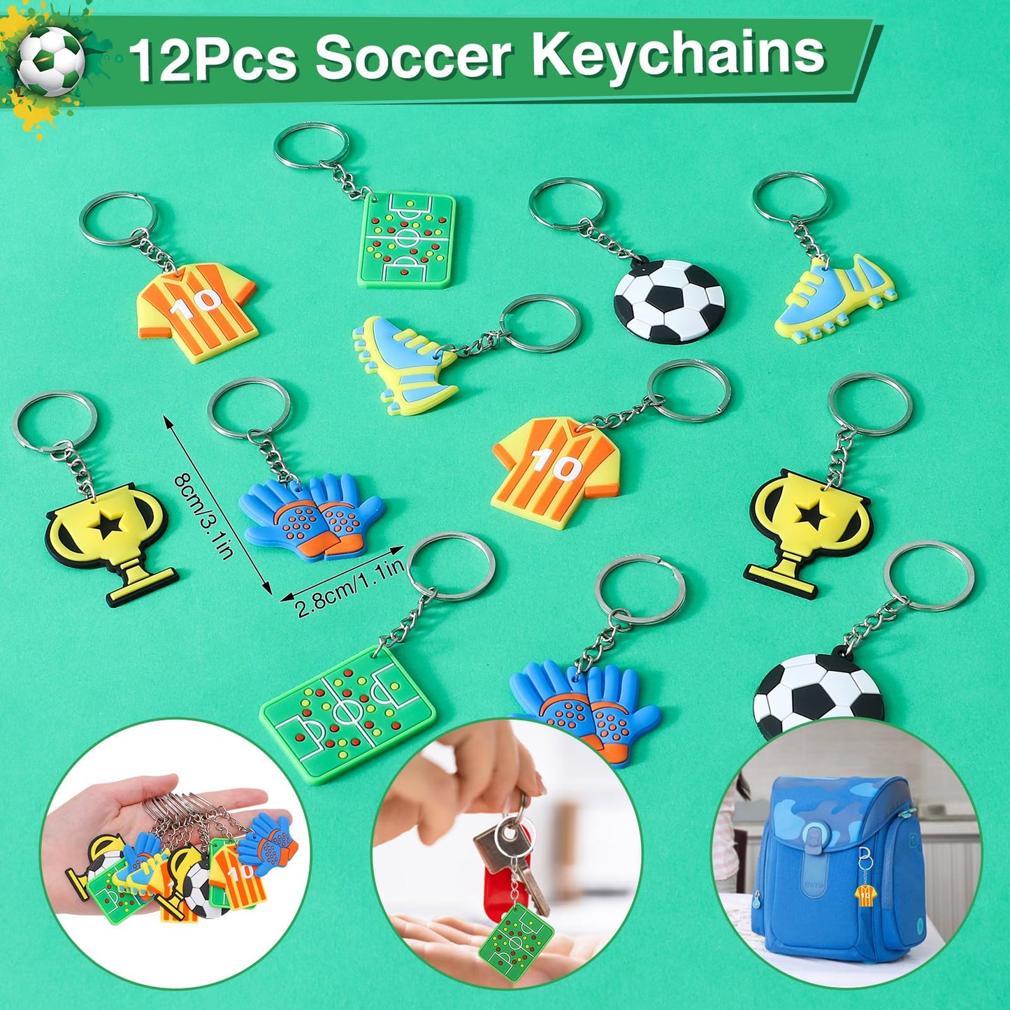 Winrayk 12 Sets Soccer Party Favors Sports Birthday Supplies, Soccer Goodie Bags Drawstring Bags Tattoo Stickers Gifts Toys Good