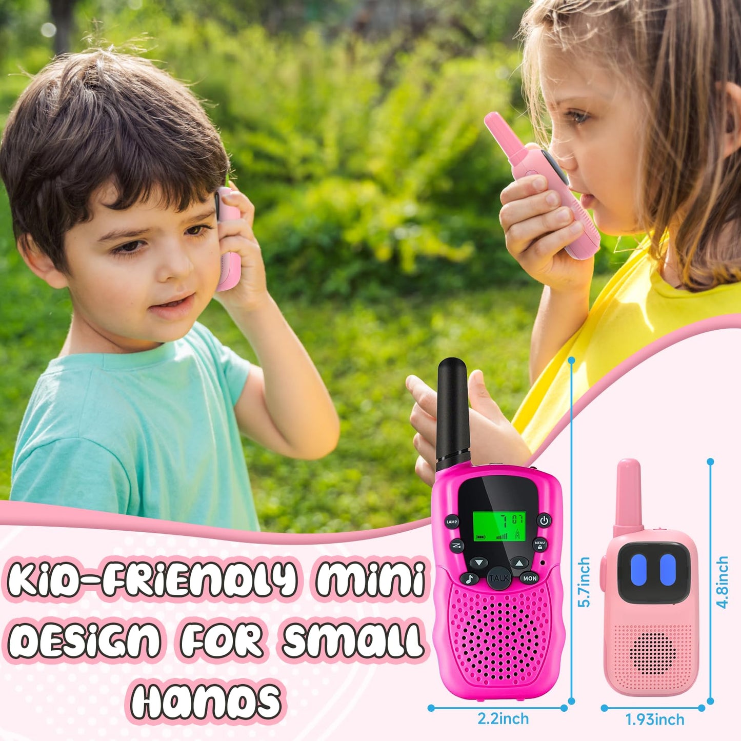 Holiky 3-5 Year Old Girl Birthday Gifts Toys, Toddler Walkie Talkies, Toys For 6-8 Year Old Girls Boys, Walkie Talkies For Kids