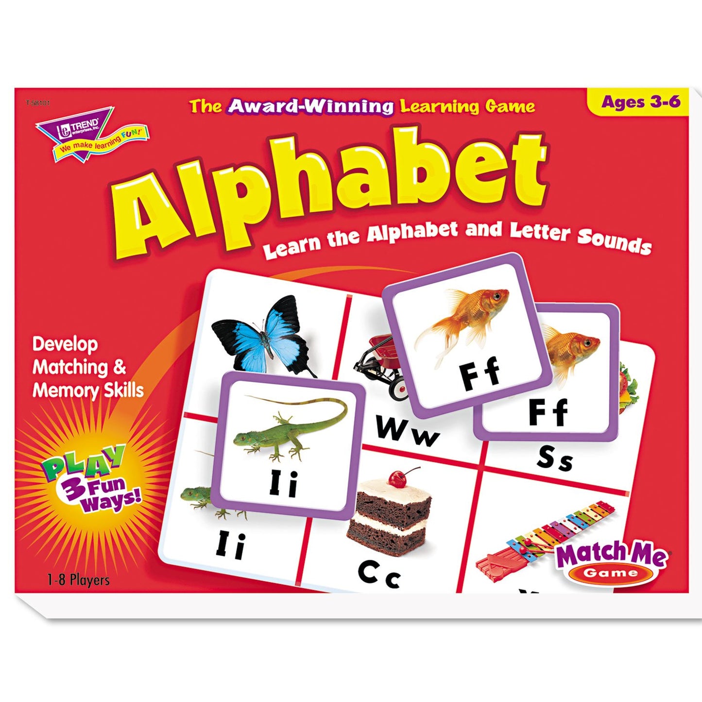 Trend Enterprises: Match Me Game-Alphabet, Learn The Alphabet And Letter Sounds With Photos, Develop Matching And Memory Skills,