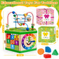 Wooden Activity Cube For 12-18 Month, 1 Year Old Boys & Girls, 7-In-1 Stem Montessori Early Developmental Learning Toys For Kids
