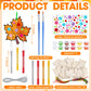 JellyArch 30 Pack Thanksgiving Wind Chime Making Kit for Adults Fall Pumpkin Leaf Animal DIY Wooden Crafts for Halloween Activit