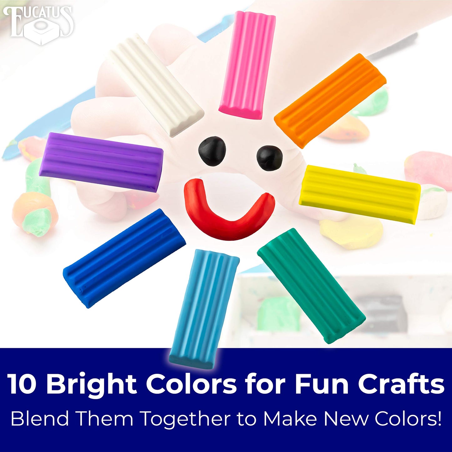 Extra Soft, Endlessly Reusable Kids Modeling Clay 10 Pk. Non Toxic, Rainbow Color Play Dough Blocks for Creative Fun For Child A