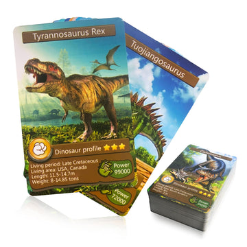 Aminfun 55Pcs Dinosaur Learning Recognition Flash Cards,Dinosaur Fan Collectible Cards, Flash Card, Educational Learning Toys For Kids, Gift For Boys And Girls.