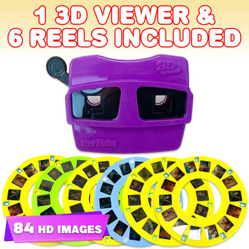 Artcreativity 3D Viewer For Kids With 6 Reels – View Master Style Reel Viewer With 42 Hd Images – Dinosaurs, Animals, Space & More – Vibrant Viewfinder Toy For Kids – Fun Gift Idea