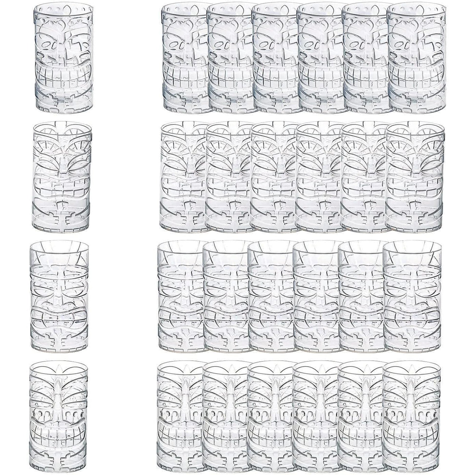 Fun Express Bulk Clear Tiki Totem Plastic Cups, 24 Piece