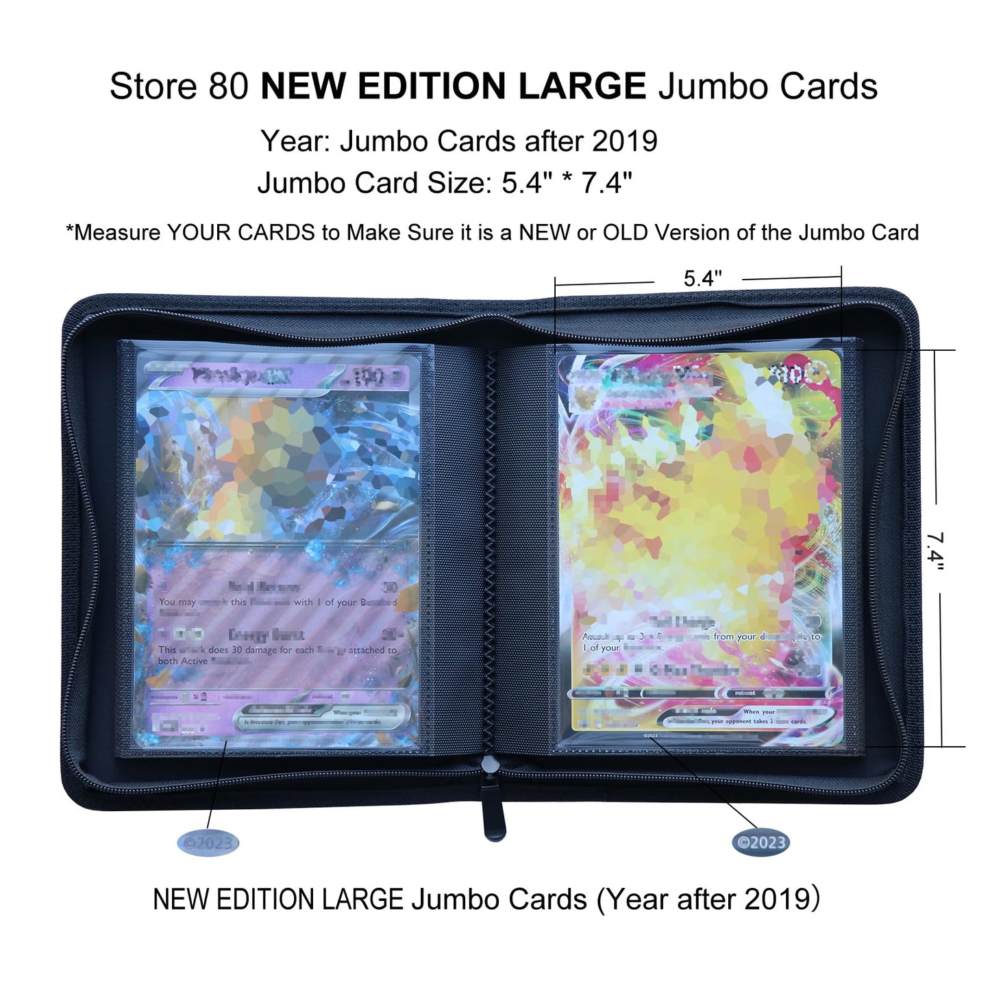 Rayvol Jumbo Card Binder - Size L, Fits 80 Jumbo Cards - Includes 80 L Penny Sleeves, Ringless Binder For Oversized Cards 5.4 *