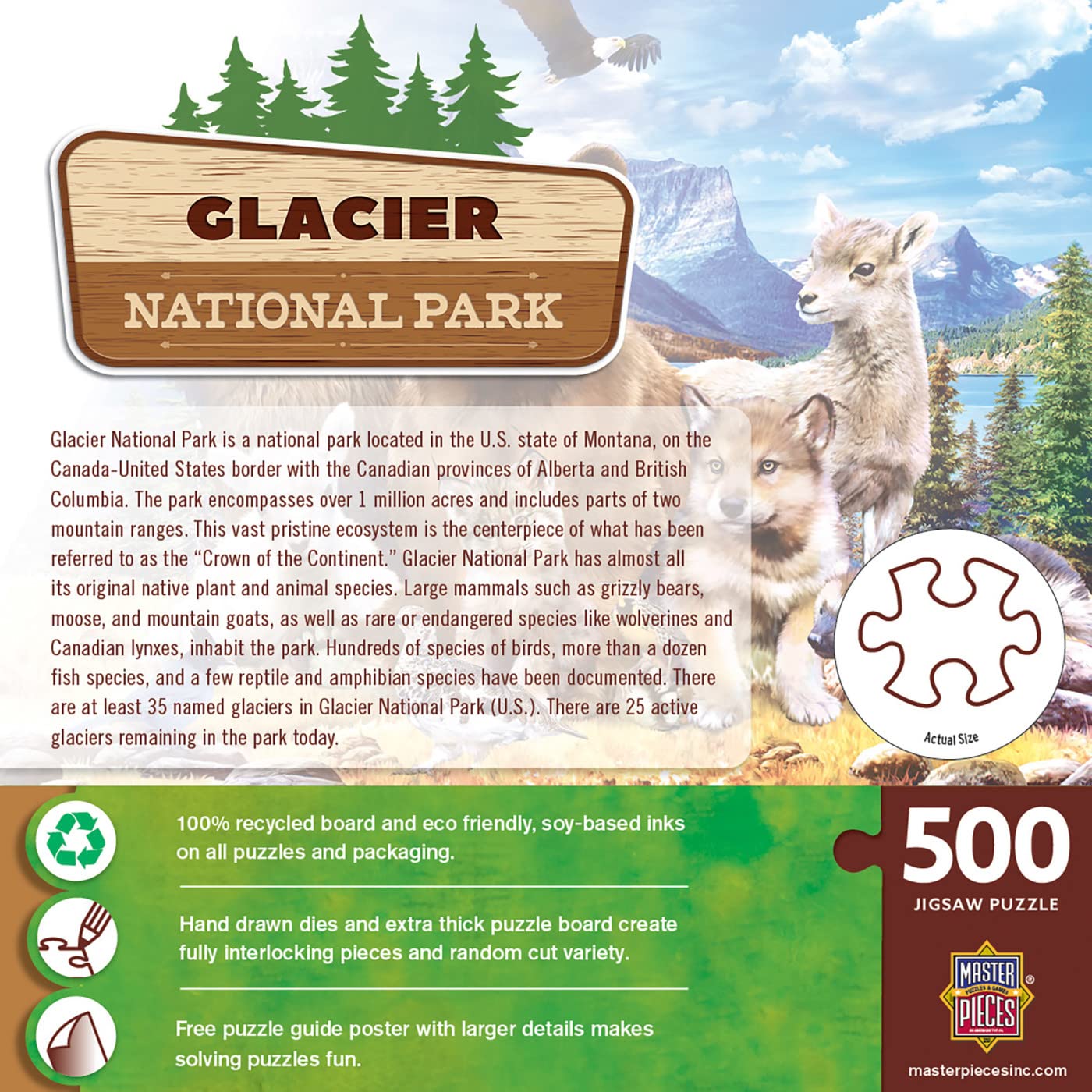 MasterPieces 500 Pieces Jigsaw Puzzle For mature-themeds  Family  Or Kids - Glacier National Park - 15x21