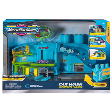 Micro Machines Core Playset  Car Wash Station - Expandable and Connectable to Other MM Sets  Includes One limited availability Vehicle - Collect Them All